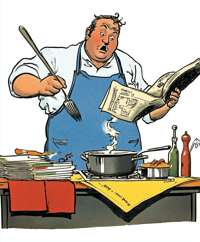 Cartoon Chef Cooking