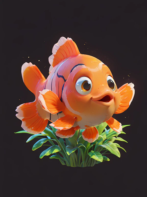 Cheerful Clownfish Art