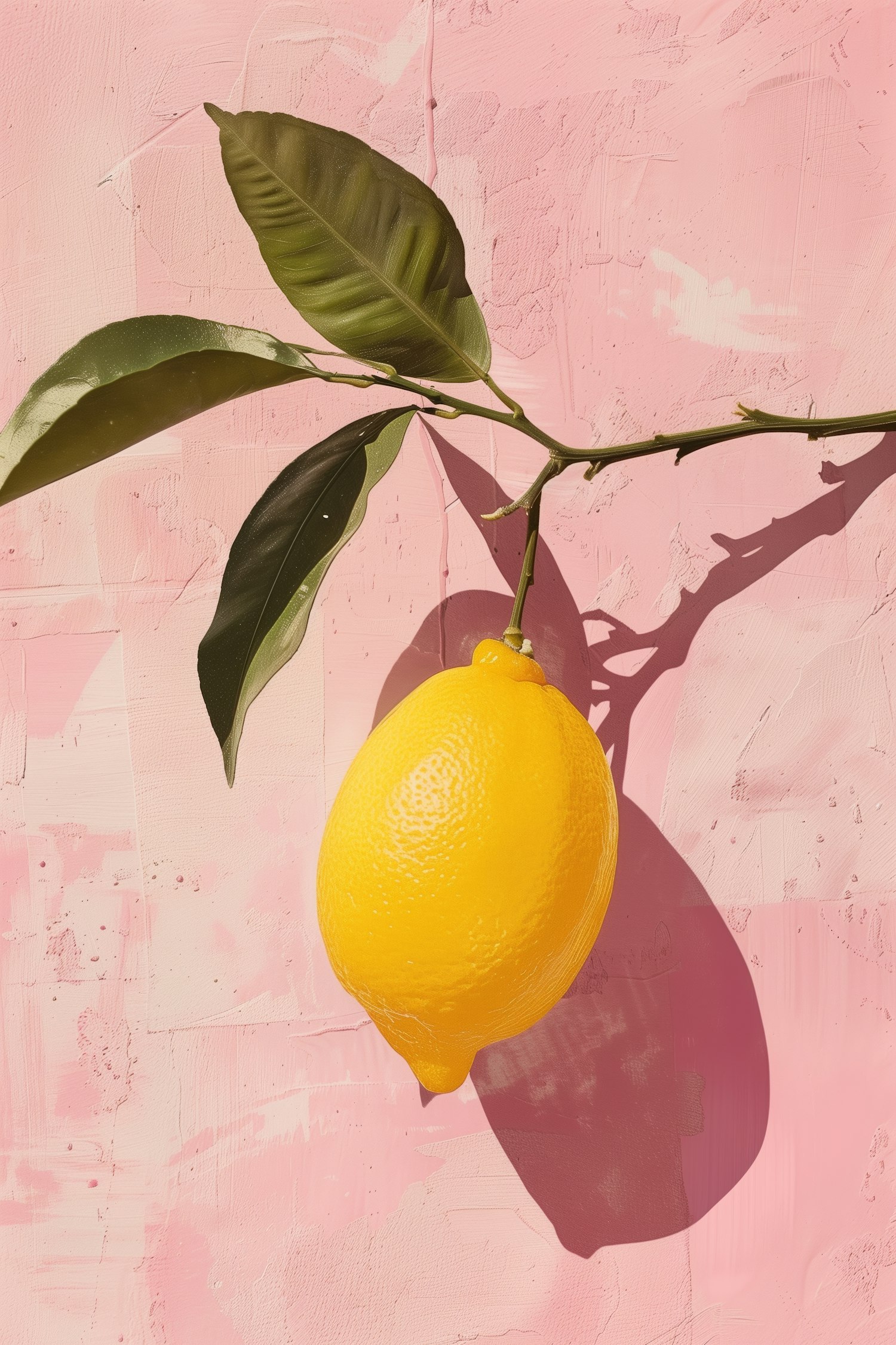 Vibrant Lemon on Pink Background