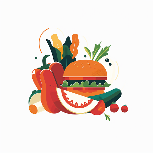 Vibrant Burger Illustration