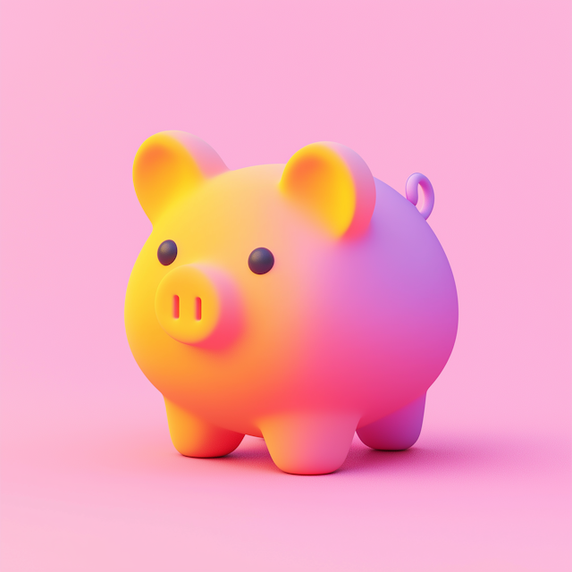 Stylized 3D Piggy Bank