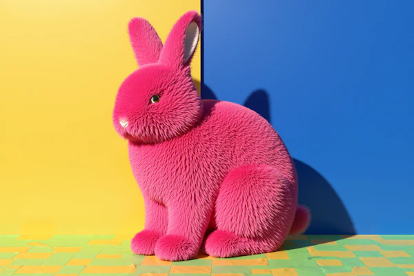 Pink Rabbit Sculpture