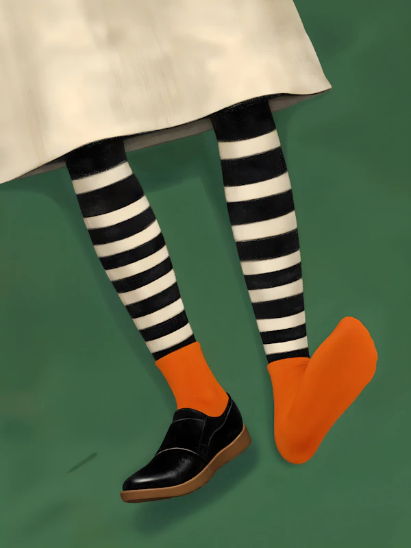 Striped Tights and Shoes