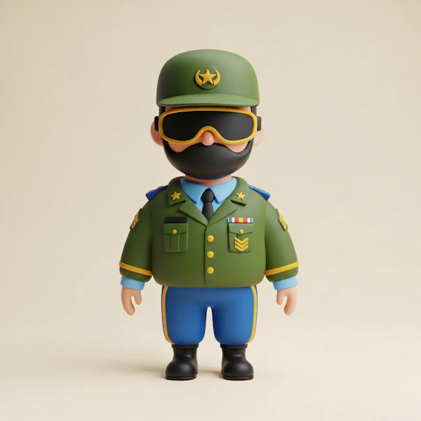 Cartoon Military Officer