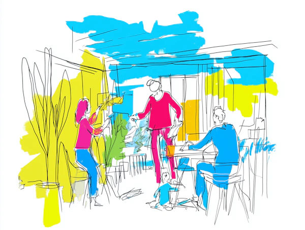 Abstract Family Scene