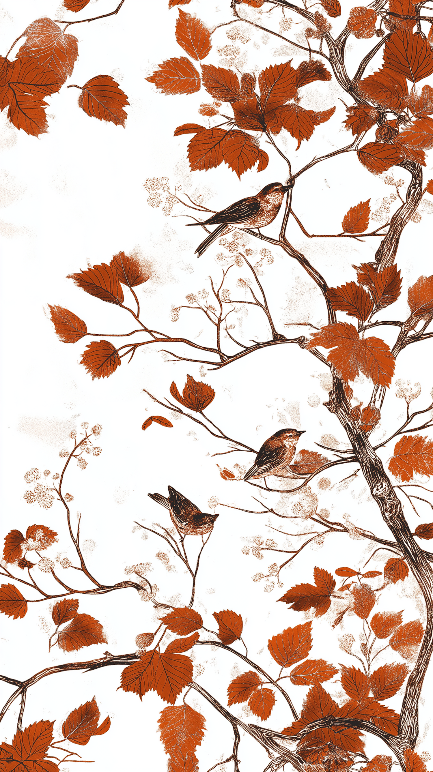 Birds on Branches Illustration