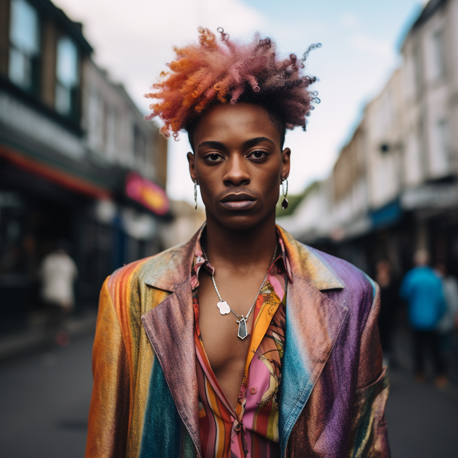 Urban Maverick with Fiery Gradient Hairstyle