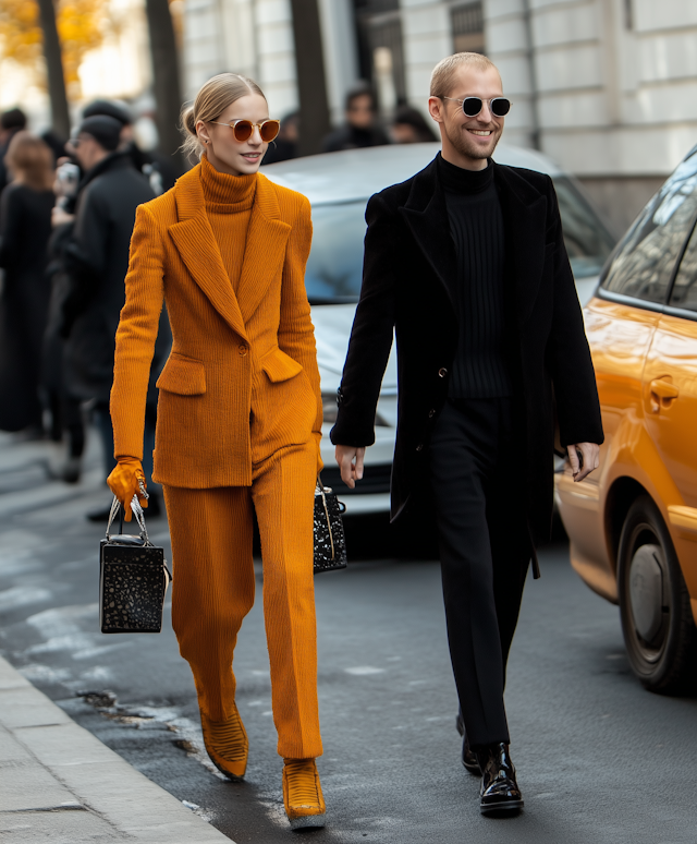 Stylish Duo on City Street