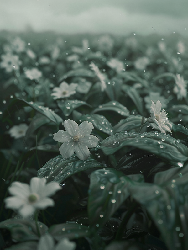 Serene Rain-kissed Flowers