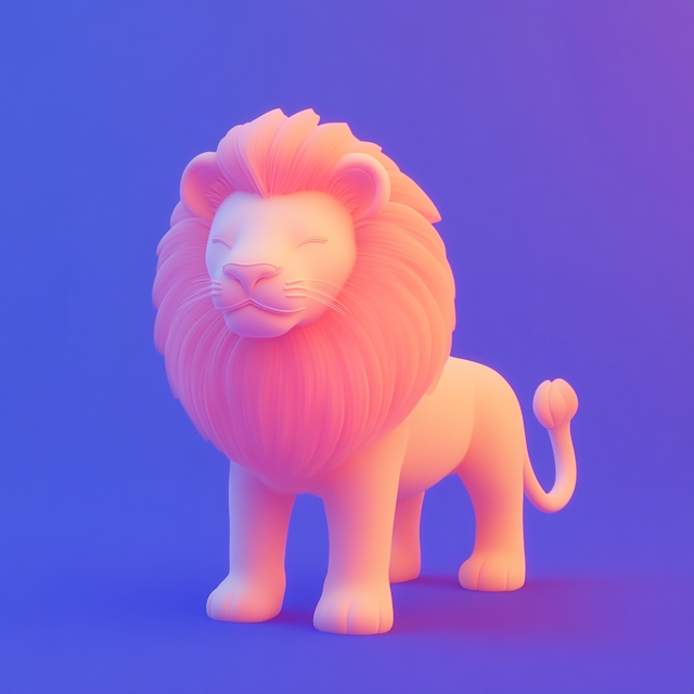 Whimsical Stylized Lion Illustration