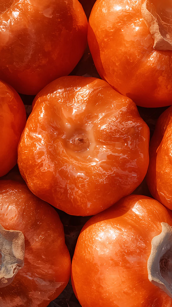 Ripe Persimmons Close-Up