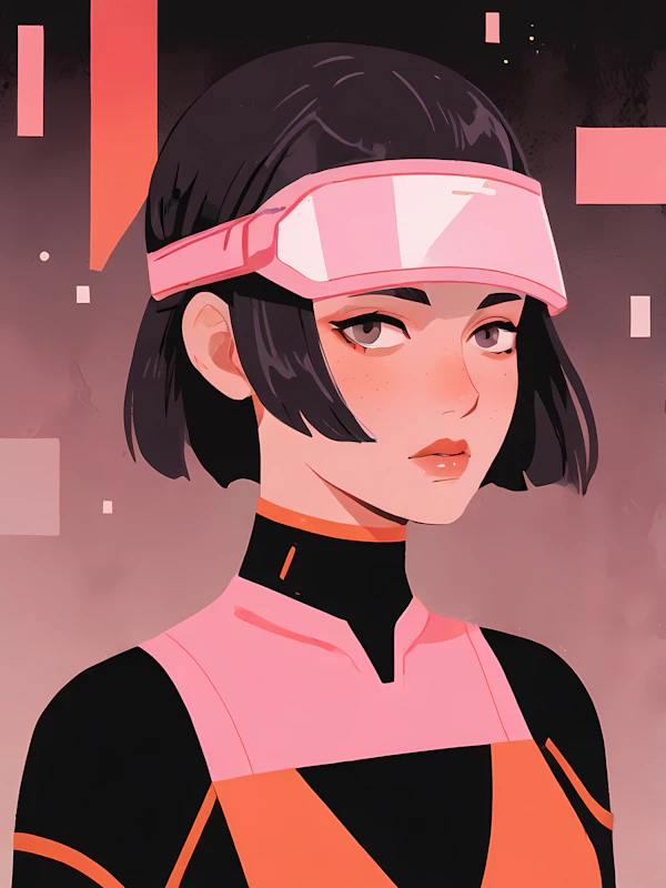 Futuristic Woman with Pink Visor