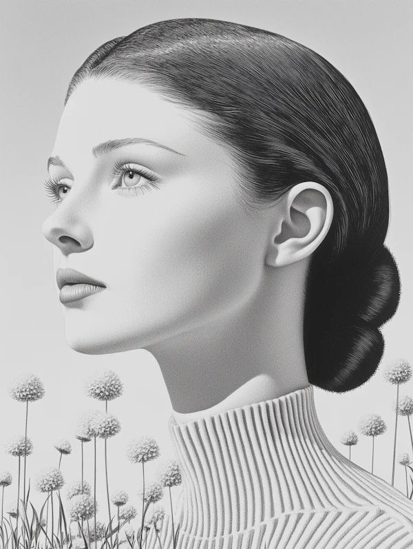 Monochrome Woman Profile
