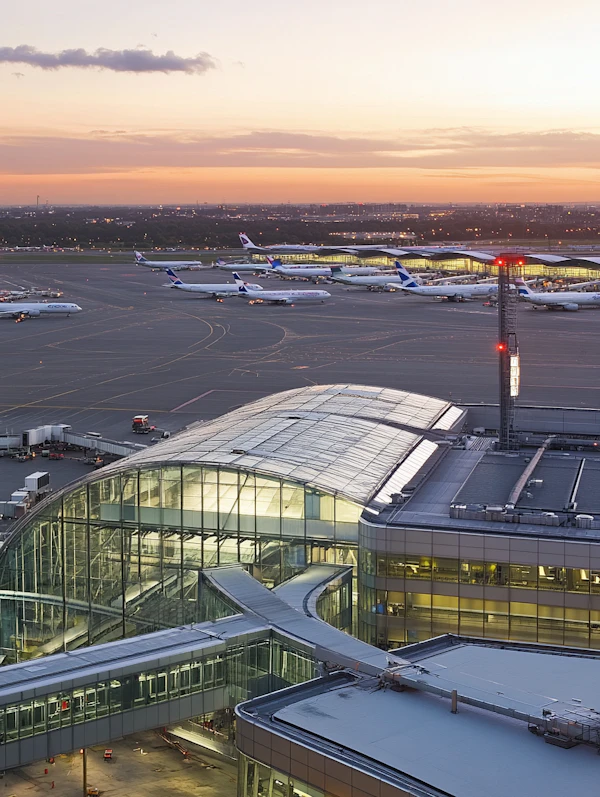 Modern Airport Sunset