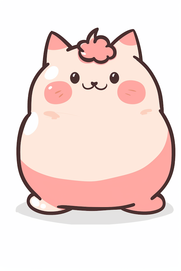 Cute Chubby Cartoon Cat