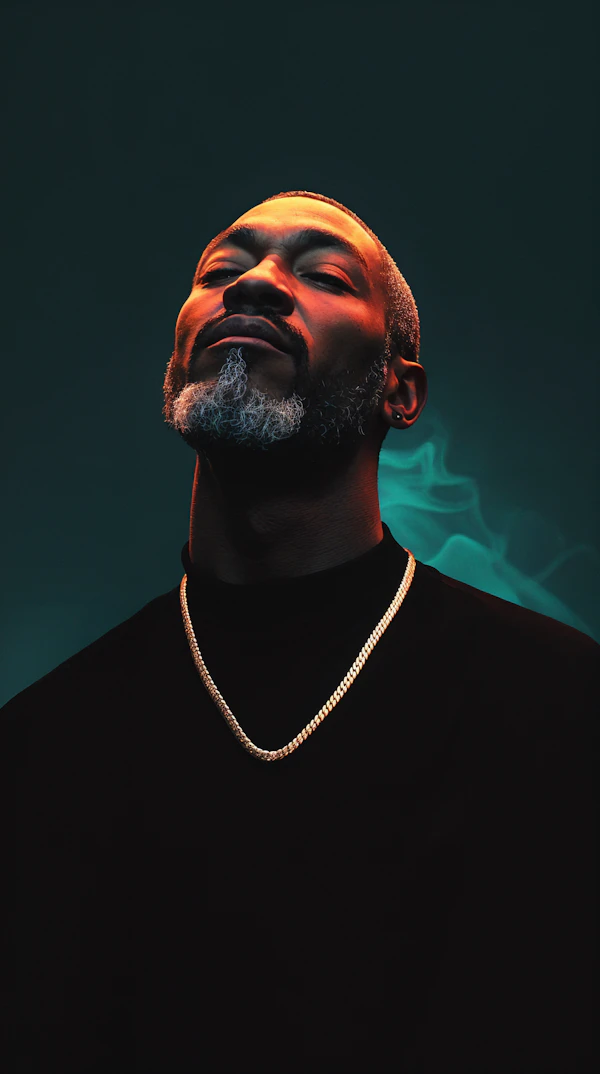 Contemplative Man with Gold Chain