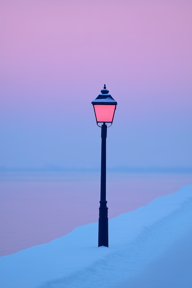 Solitary Street Lamp in Winter