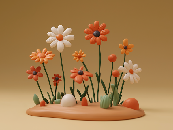 Playful Cartoonish Flowers