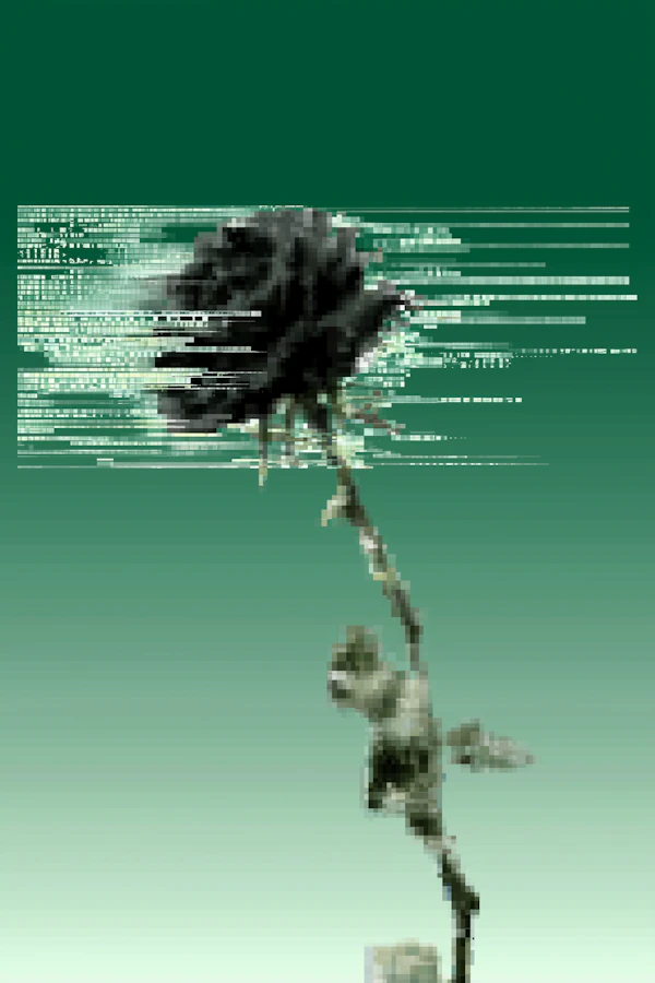 Distorted Black Rose Art