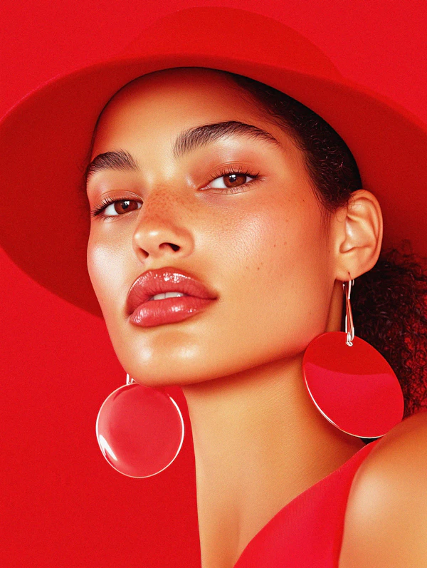 Striking Red Portrait