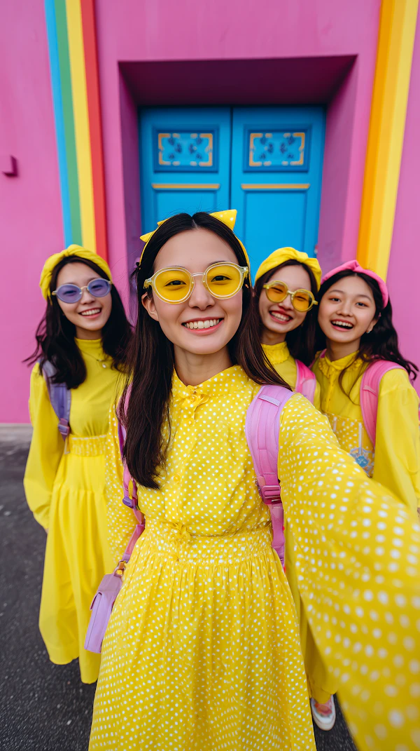 Colorful Group Selfie