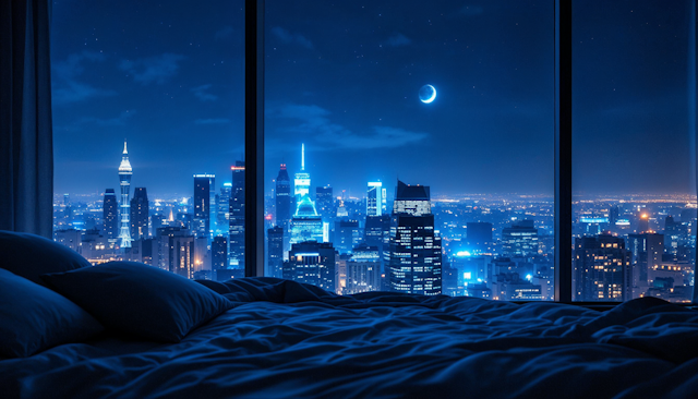 Nighttime Cityscape from Bedroom