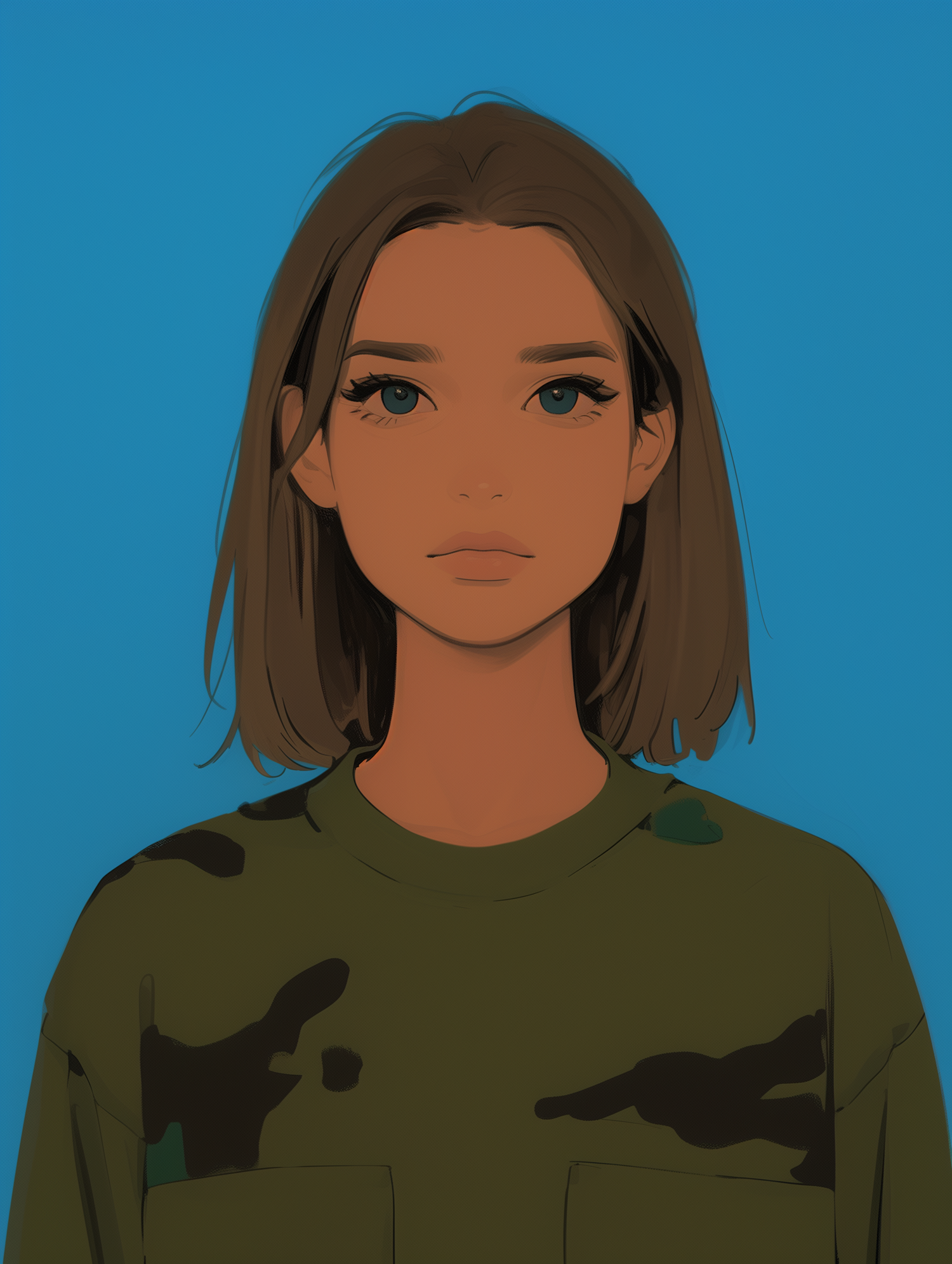 Stylized Portrait of Young Woman