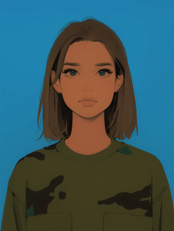 Stylized Portrait of Young Woman