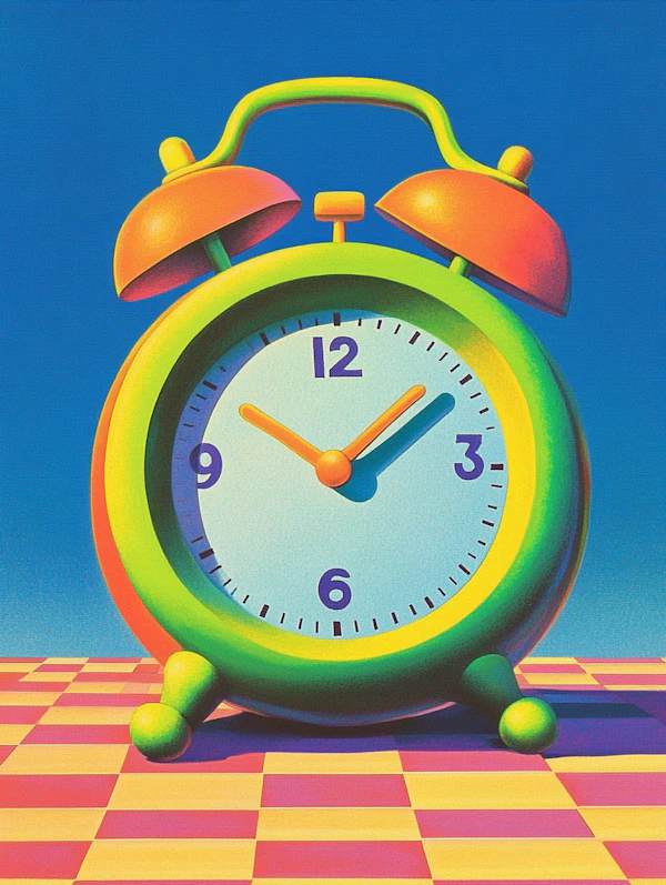 Retro Alarm Clock Art