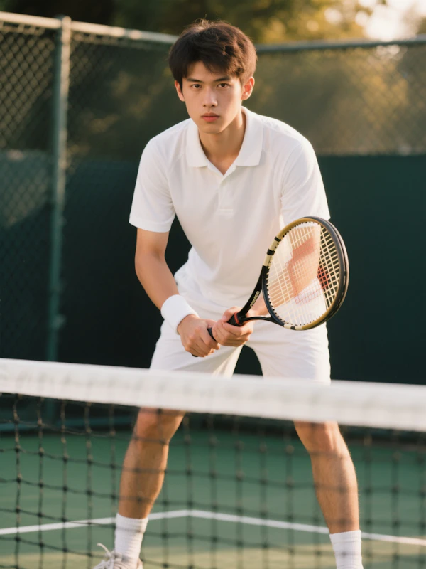 Tennis Player on Court