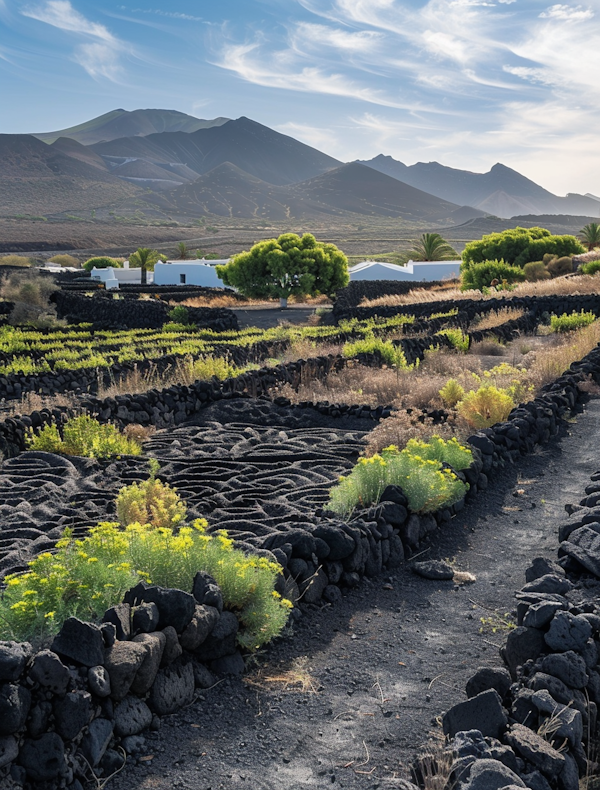 Serene Rural Vineyard Landscape