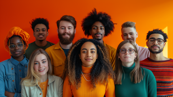 Diverse Young Adults Group Portrait