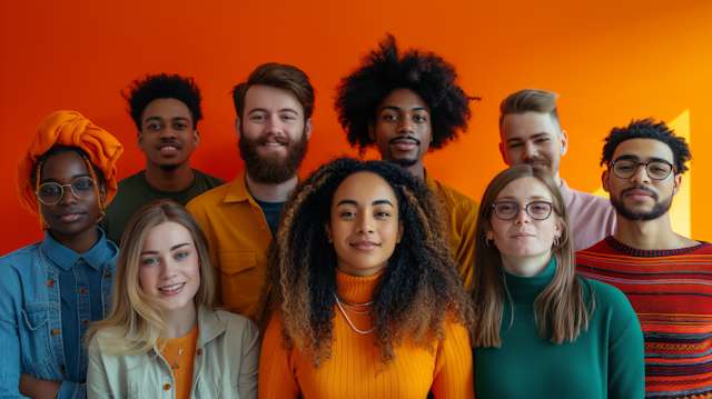 Diverse Young Adults Group Portrait