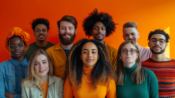 Diverse Young Adults Group Portrait