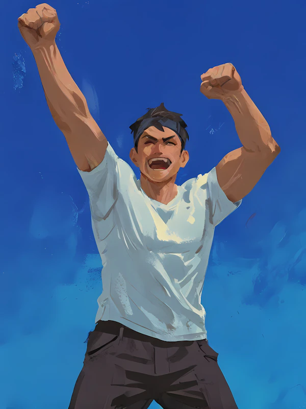 Man Celebrating Painting