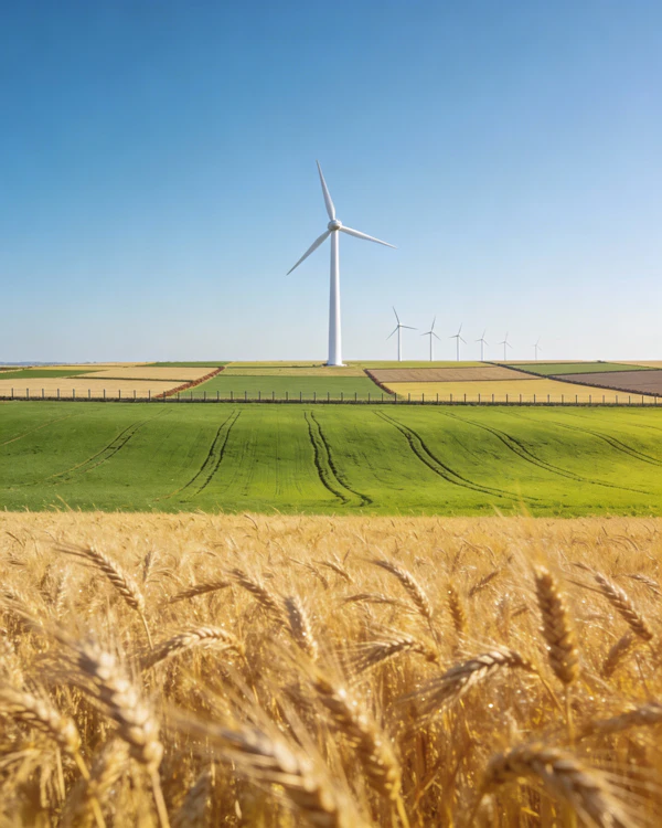 Rural Wind Turbine Scene