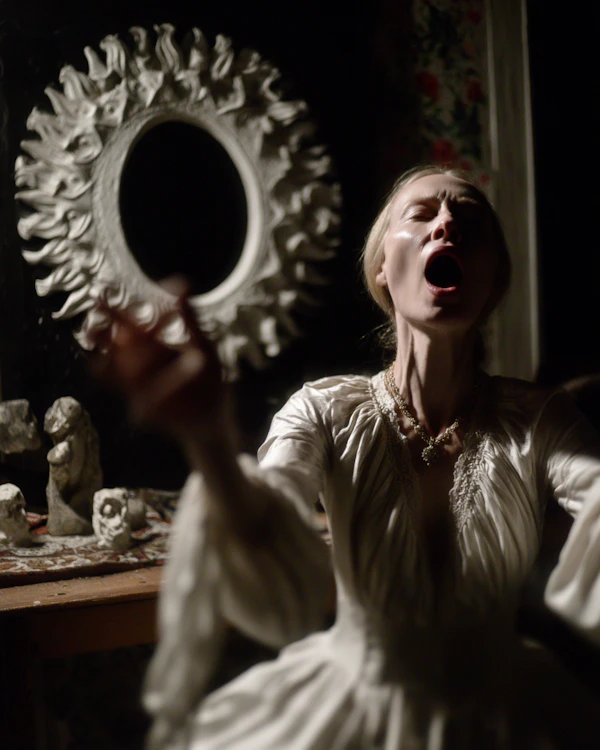 Dramatic Woman in White