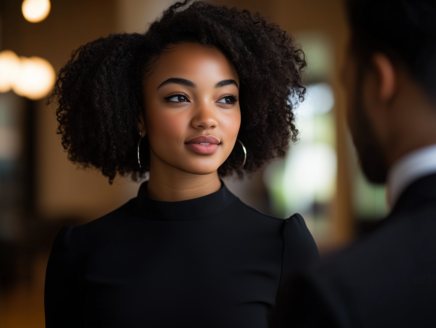 Young Woman with Curly Hair