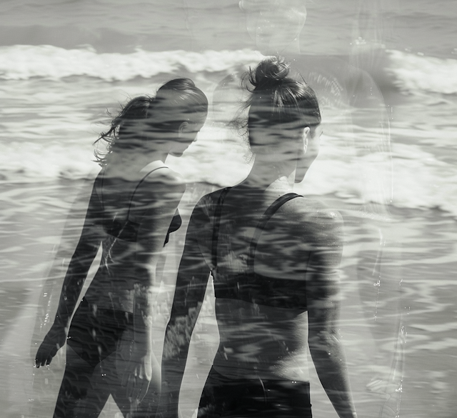 Dreamlike Double Exposure by the Water