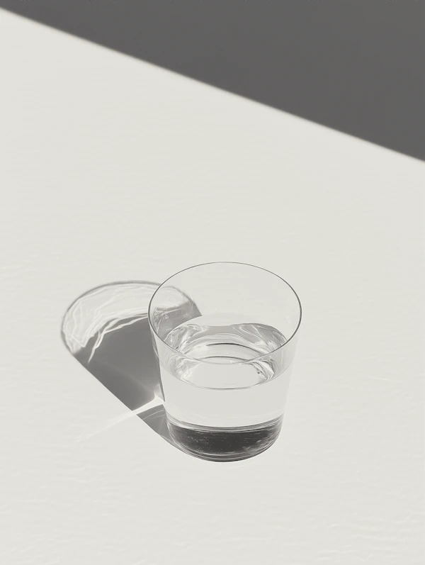 Glass of Water on Textured Surface
