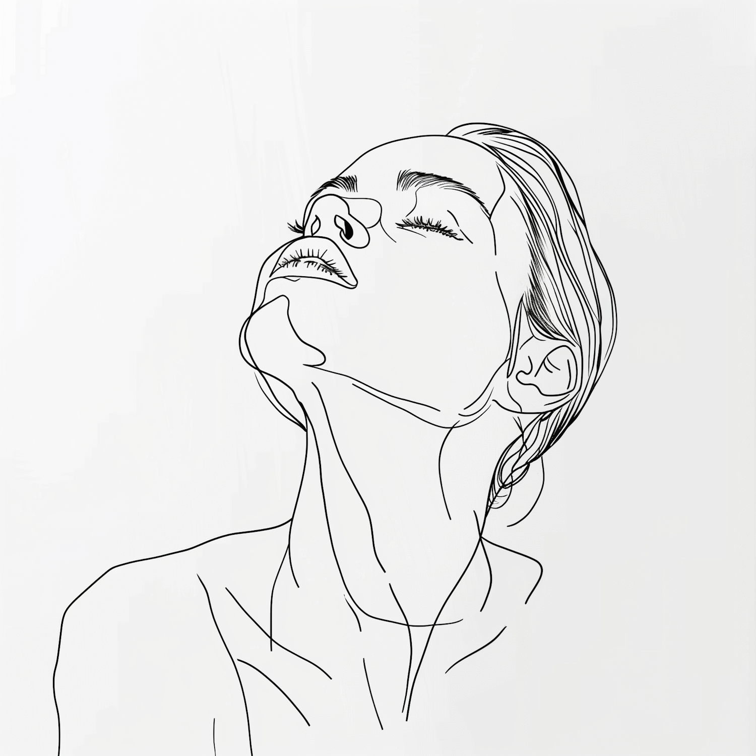 Minimalist Line Drawing of Human Subject