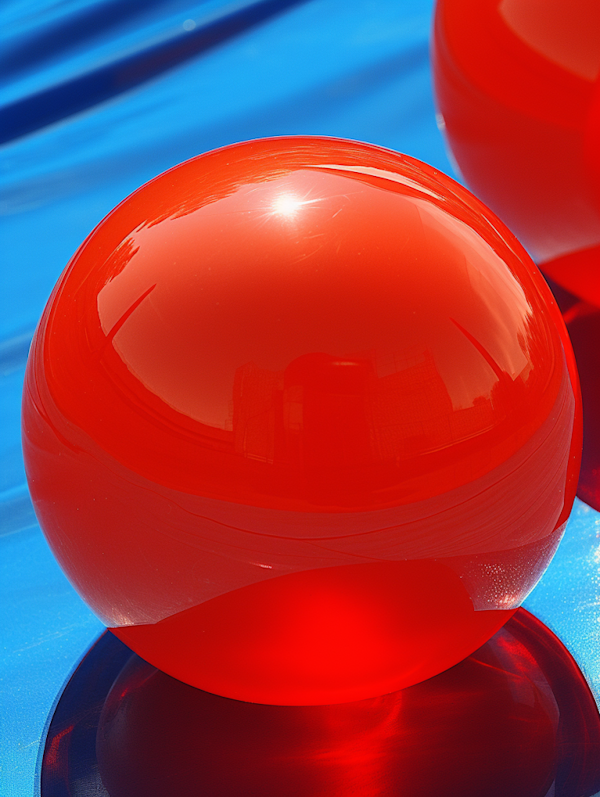 Crimson Orb Against Azure