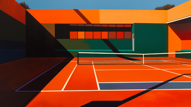 Stylized Colorful Tennis Court