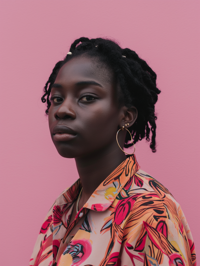 Portrait of a Young Woman with a Contemplative Expression