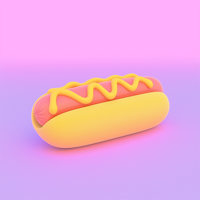 Minimalist Stylized Hot Dog Illustration