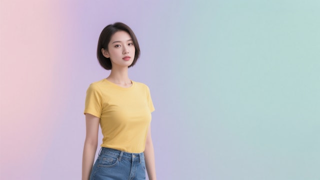 Woman Against Gradient