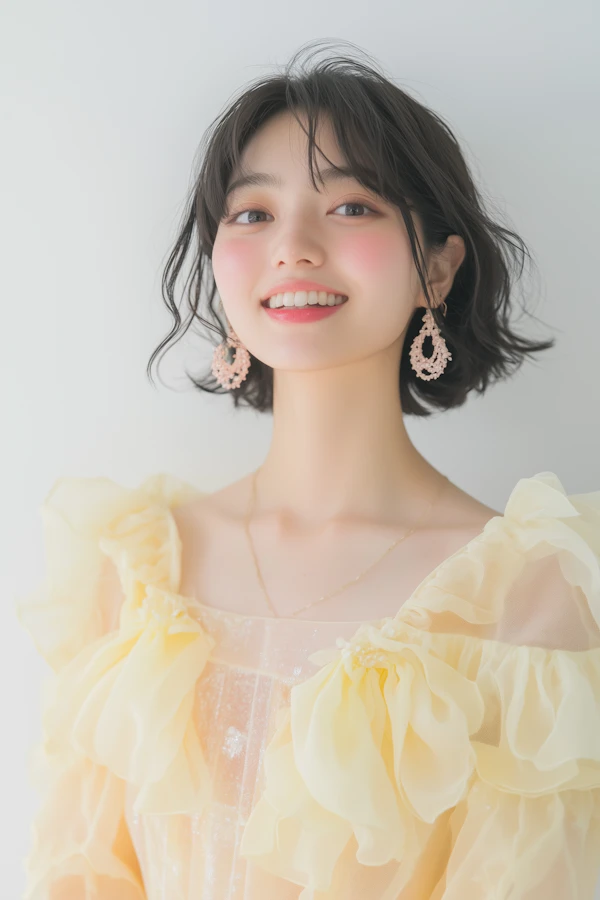 Smiling Woman in Yellow