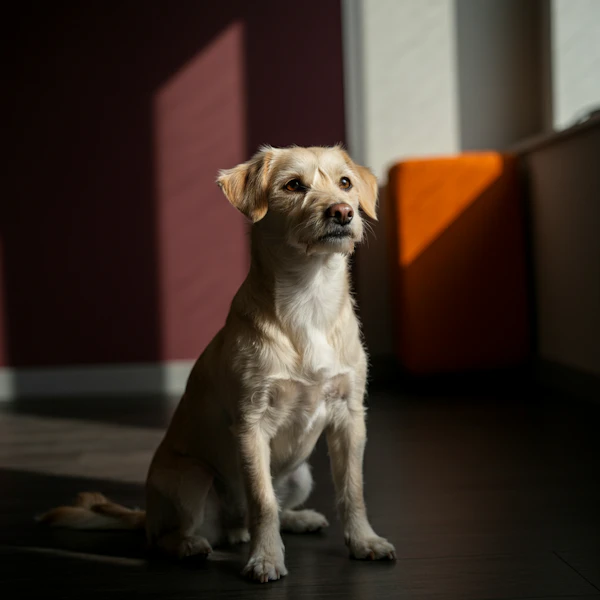 Serene Dog in Sunlight