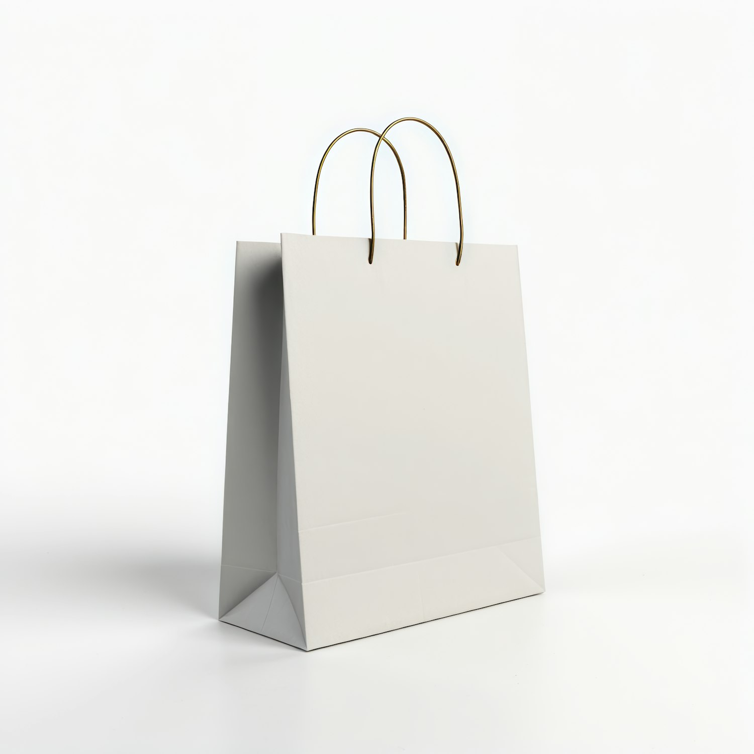 Minimalist White Paper Shopping Bag