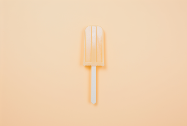 Minimalist Cream Popsicle on Peachy-Orange